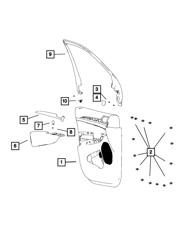 1WA84LU5AB - Interior Trim: Lock Knob Grommet, Right for Mopar Image image
