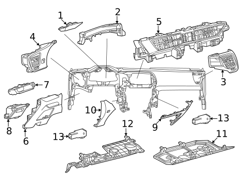 Instrument Panel Components for 2024 Lexus NX350h #1