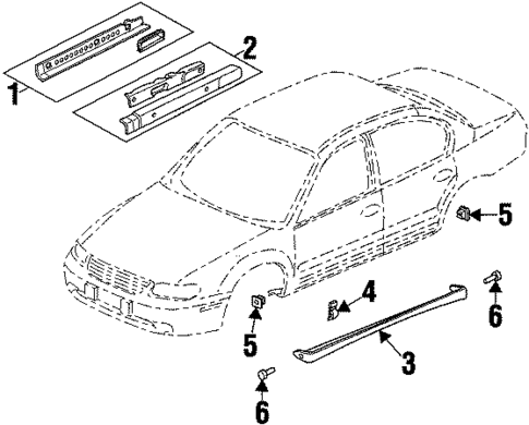 Floor & Rails for 1998 Oldsmobile Cutlass #0
