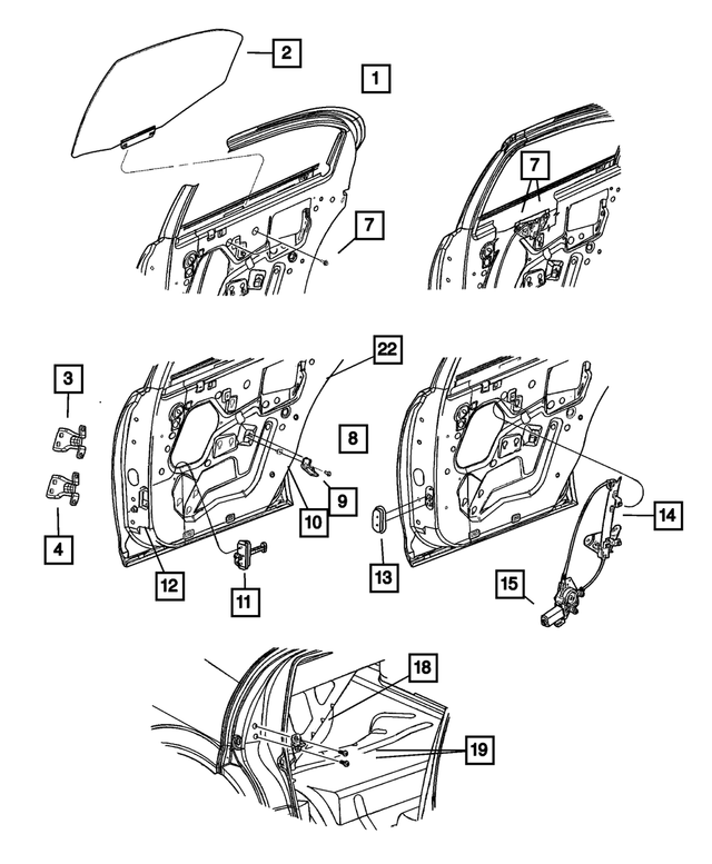 4814549AD - Doors and Related Parts: Rear Door, Left for Mopar Image