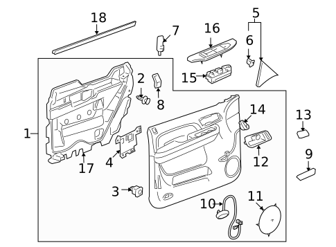 Interior Trim - Front Door for 2010 Cadillac Escalade #0
