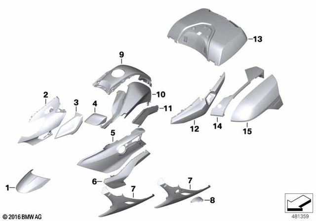 46638562457 - Frame and Mounting Parts: Grille Cover, Left - Rohteil/Blank for BMW-Motorrad Image