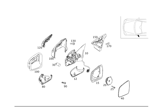 2128100964 - Driver Door: Trim for Mercedes-Benz Image