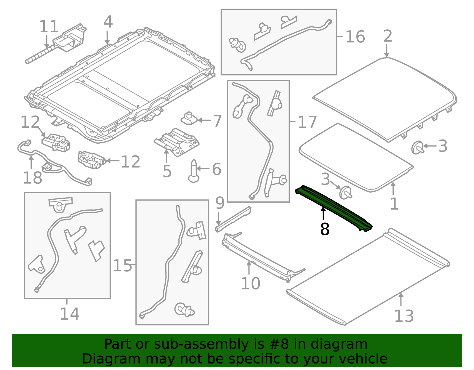 2011-2019 Ford Sunroof Drip Rail BB5Z-7854022-A | OEM Parts Online