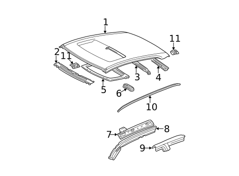 Exterior Trim - Roof for 2003 Lexus ES300 #0