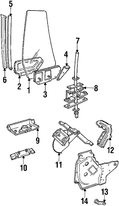 Glass & Hardware for 1988 Ford Mustang #0