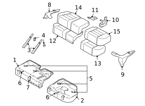 Rear Seat Components for 2010 Porsche Cayenne #1