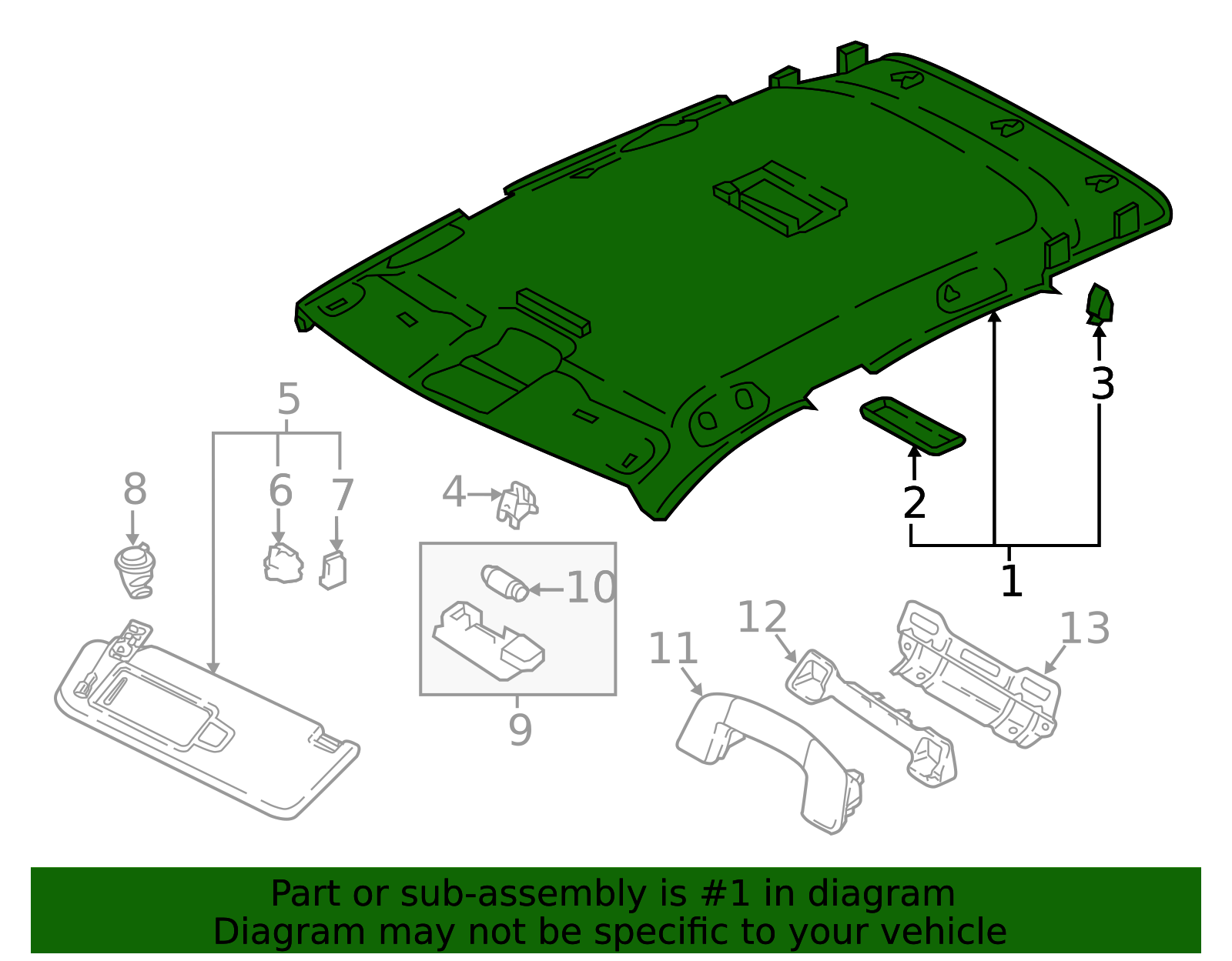 2018-2024 Volkswagen Tiguan Headliner 5NN-867-501-AS-2ZX | OEM