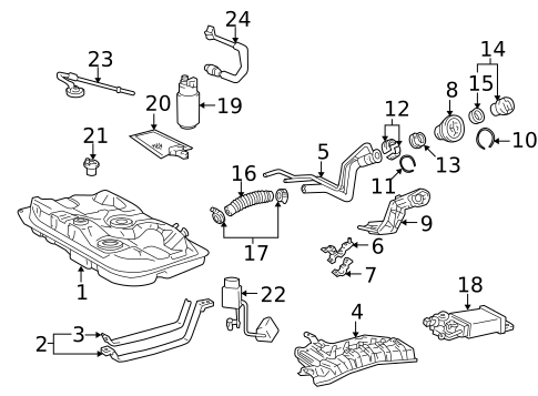 Fuel System Components for 2002 Toyota Corolla #0