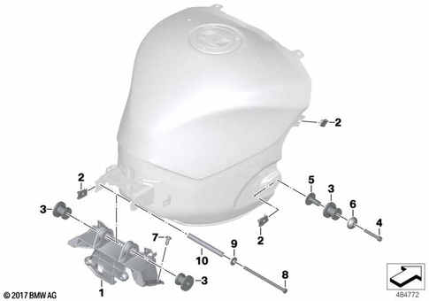 Fuel Container with Filler Pipe for 2013 BMW-Motorrad S 1000 RR #1