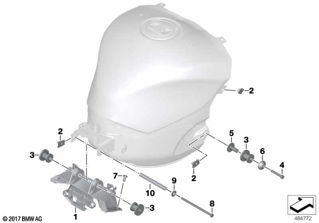 16117717906 - Fuel Supply: Crossbrace, Fuel Tank, Rear -  for BMW-Motorrad Image