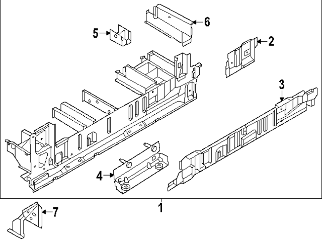 KK3Z6110117F - : Floor Side Rail Reinforcement for Ford: Transit-150, Transit-250, Transit-350, Transit-350 HD Image