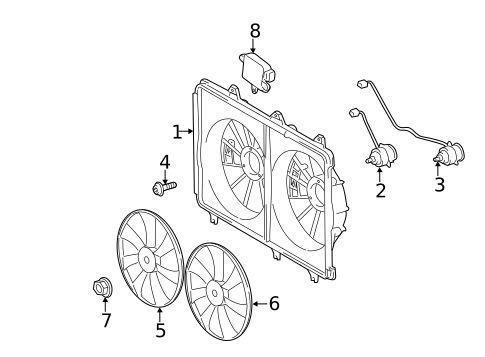 Cooling Fan for 2012 Toyota Highlander #1