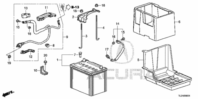 Battery (V6) for 2014 Acura TSX #0