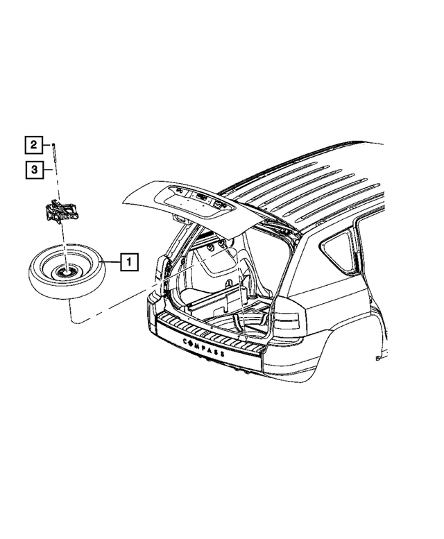 5105876AA - Wheels: Spare Tire Hold Down for Mopar Image image