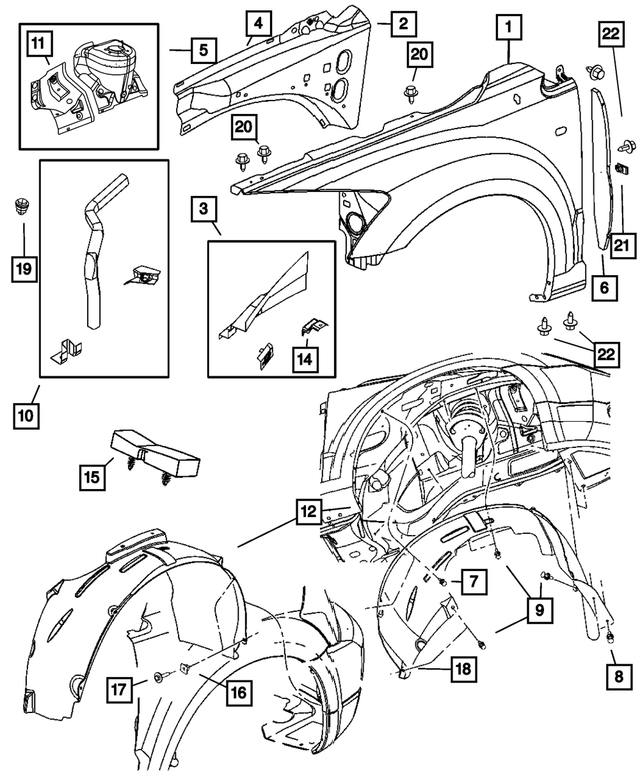 5160021AD - Body Sheet Metal Except Doors: Front Fender, Left for Mopar Image