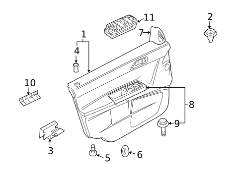 Interior Trim - Front Door for 2004 Volvo S40 #0