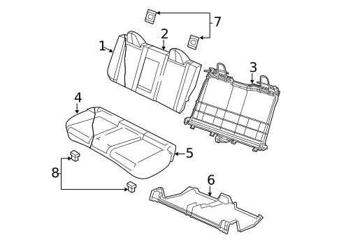 Rear Seat Components for 2010 Chrysler Sebring #1