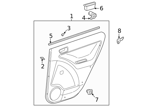 Interior Trim - Rear Door for 2003 Toyota Matrix #0