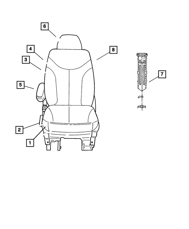 ZQ571D5AA - Interior Trim: Front Seat Cushion, Right for Mopar Image
