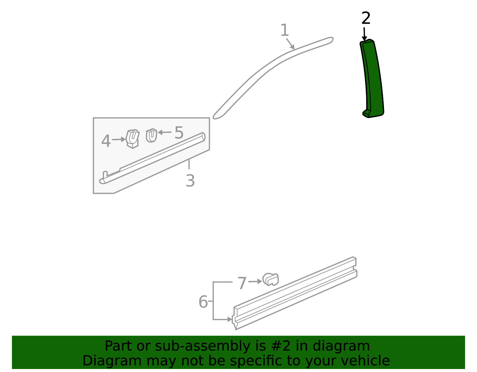 72470-S9V-A00ZA - Rear Molding 2003-2008 Honda Pilot | Honda Parts Online