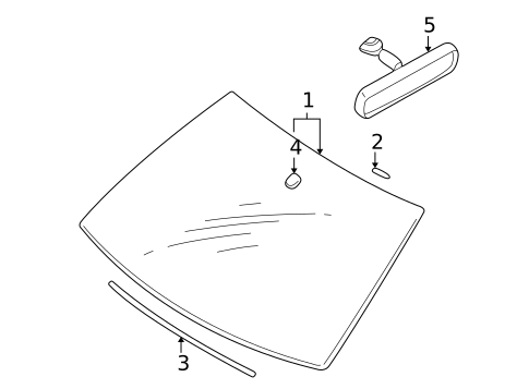 Glass - Windshield for 2007 Mitsubishi Endeavor #0