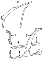 22642186 - Body: Windshield Pillar Trim for Buick: Skylark | Oldsmobile: Achieva | Pontiac: Grand Am Image