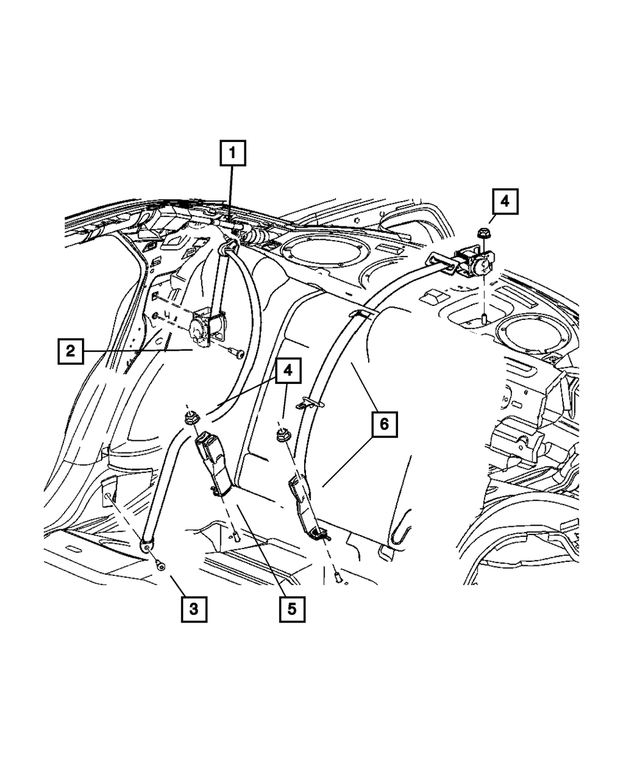 UX54BD1AI - Restraints: Rear Outer Seat Belt, Right Or Left for Mopar Image