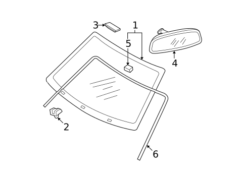 Glass - Windshield for 2005 Kia Spectra5 #0
