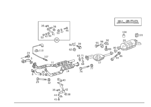 Exhaust System Used on Twelve-Cylinder Gasoline Vehicles for 1993 Mercedes-Benz 600SL #4
