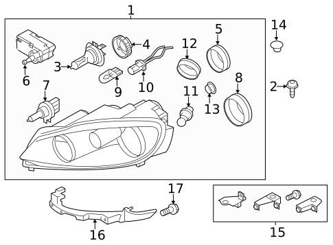 Headlamp Components for 2012 Volkswagen Golf #0