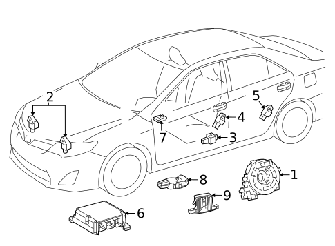 Air Bag Components for 2020 Toyota Camry #1