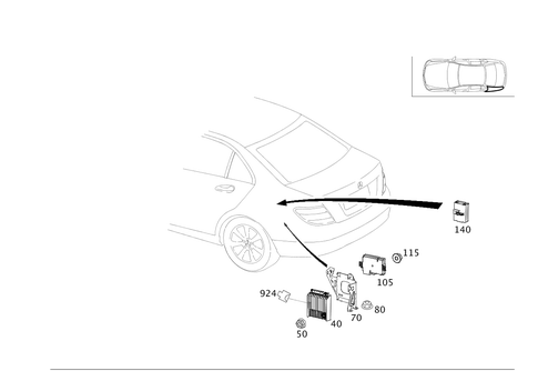 Control Units and Relays in Trunk for 2008 Mercedes-Benz C350 #0
