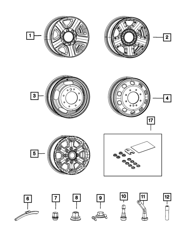 6LN07RXFAB - Wheels: Steel Wheel, Front for Mopar Image