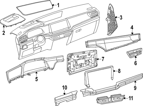 Instrument Panel Components for 2025 Volkswagen Atlas Cross Sport #0