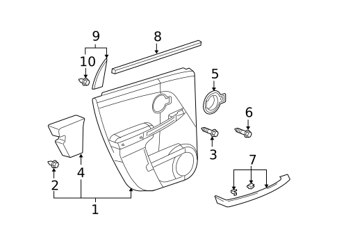 Interior Trim - Rear Door for 2006 Pontiac Torrent #0