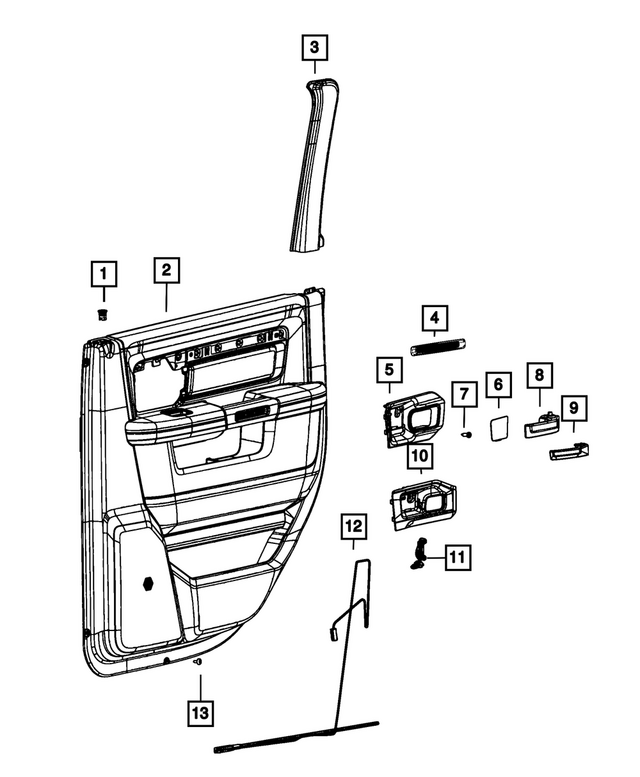 7LH45TX7AA - Interior Trim: Rear Door Trim Panel, Left for Mopar Image