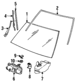 14056749 - Body: Windshield for Chevrolet: S10, S10 Blazer | GMC: Jimmy, Jimmy S15, S15, Sonoma, Syclone, Typhoon | Oldsmobile: Bravada Image