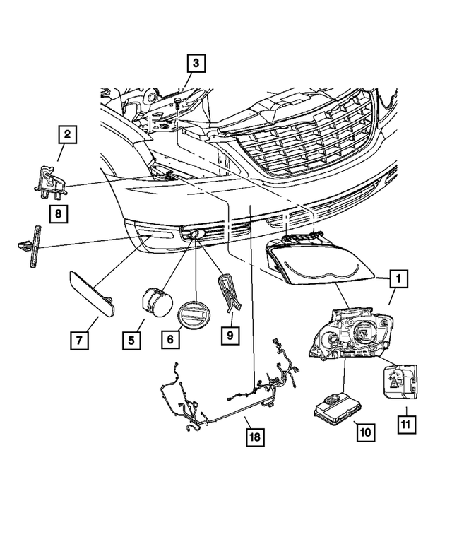 4857850AC - Electrical: Headlamp, Right for Mopar Image