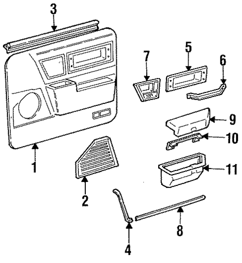 Interior Trim - Front Door for 1985 Lincoln Continental #0