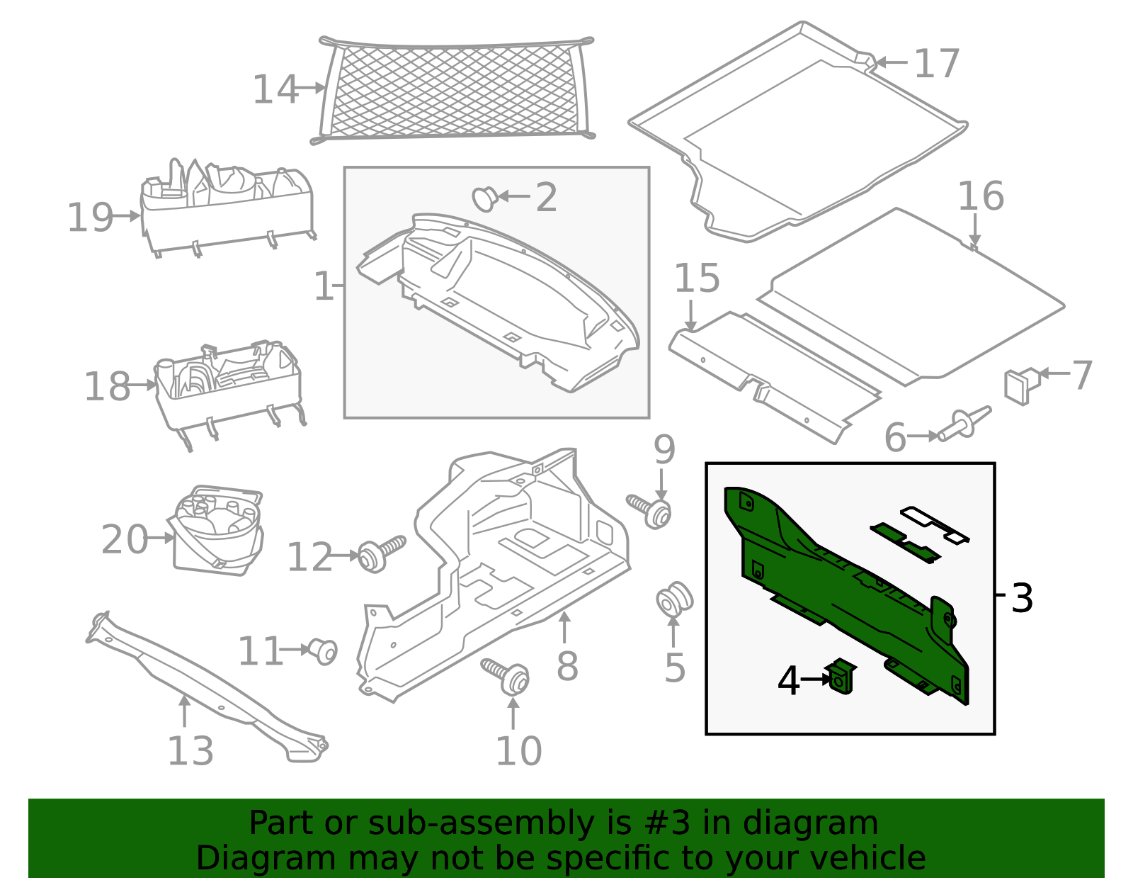2015-2023 Ford Mustang Rear Trim Panel fr3z6345522ac | TascaParts.com