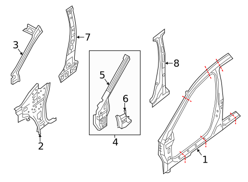 Center Pillar & Rocker for 2019 Nissan Sentra #0