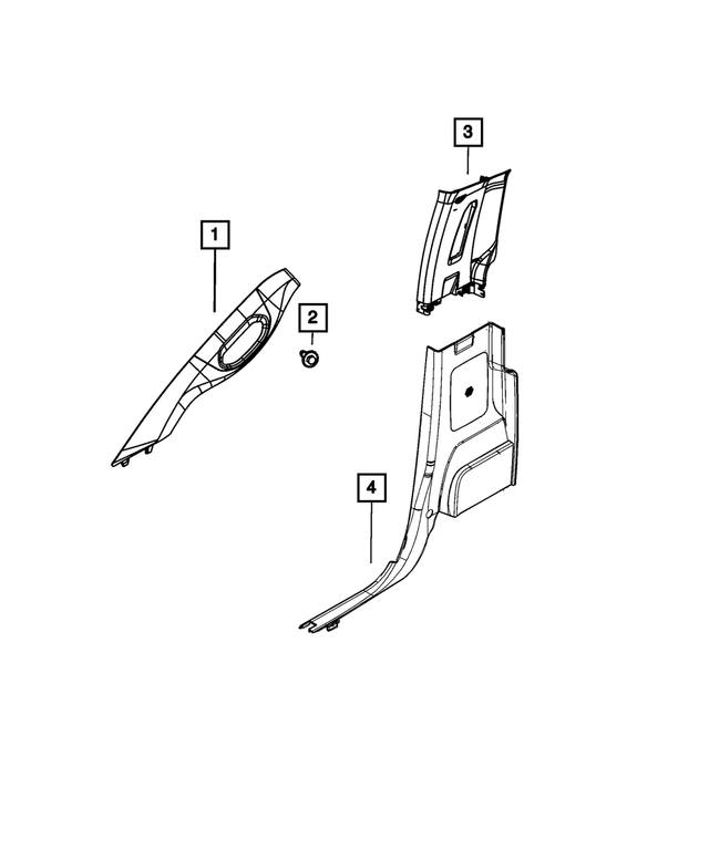 1KQ85BD1AA - Interior Trim: B Pillar Upper Trim Panel, Left for Mopar Image