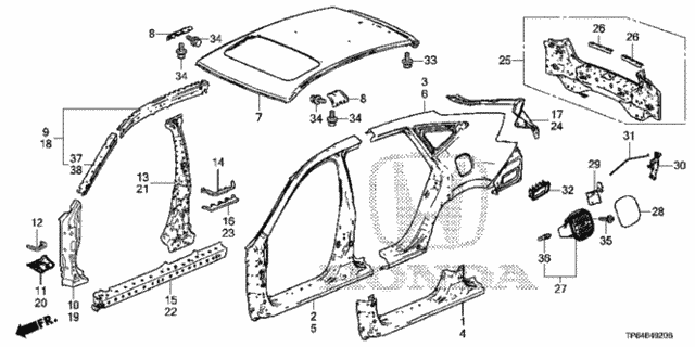 Outer Panel - Rear Panel for 2012 Honda Crosstour #0