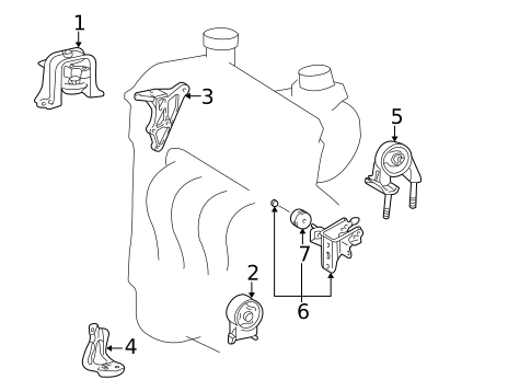 Engine & Trans Mounting for 2003 Toyota Echo #0
