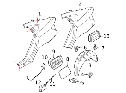 Quarter Panel & Components for 2011 BMW X6 #1