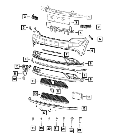 Front Bumper and Fascia for 2015 Dodge Durango #0