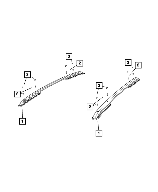 6YY70U00AA - Body Sheet Metal Except Doors: Roof Rack Side Rail, Left for Jeep: Renegade Image