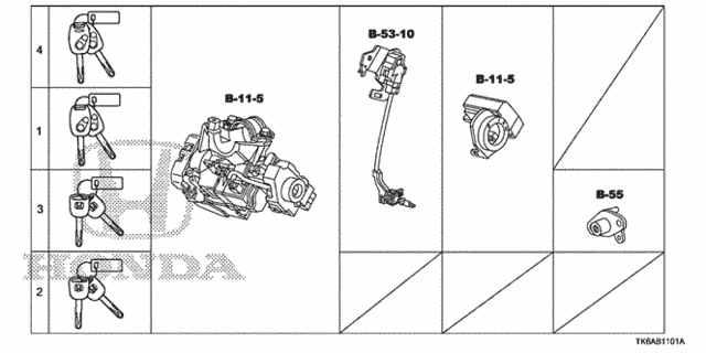 Key Cylinder Set for 2013 Honda Fit #0