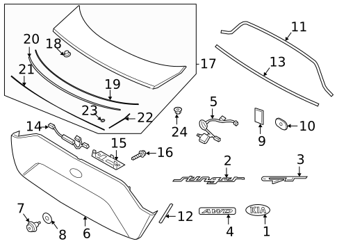 Exterior Trim - Lift Gate for 2020 Kia Stinger #0